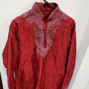 Elevate Your Style with Our Burgundy Men's Kurta Top